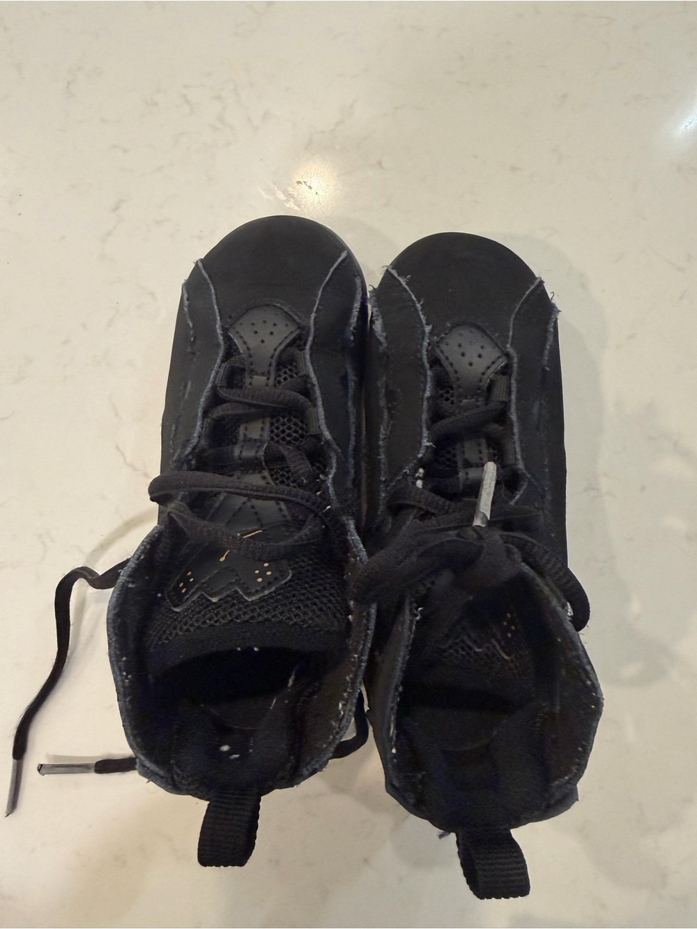 Jordan Kids' Black and Yellow High-Top Sneakers - Picture 6 of 8